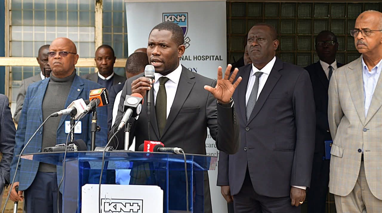 Health PS Dr. Ouma Olunga speaking during the handover of the new CEO of KNH. Photo: Ministry of Health Source: Facebook