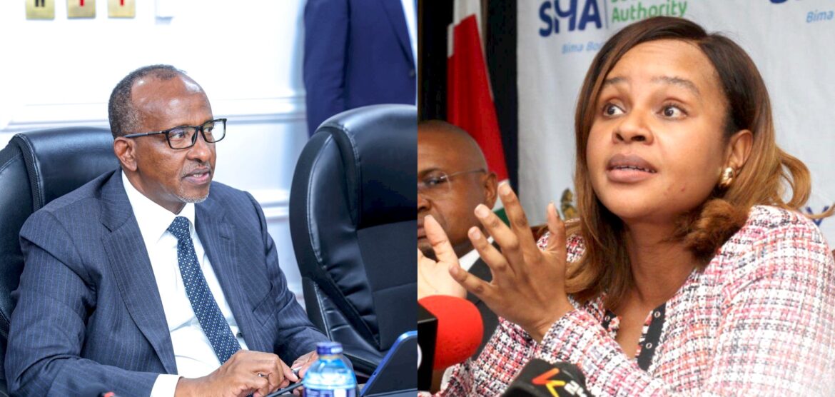 Photo-grid photo of CS Duale and SHA CEO Dr. Mercy Mwangangi. Photo: Ministry of Health Source: Faceboo.