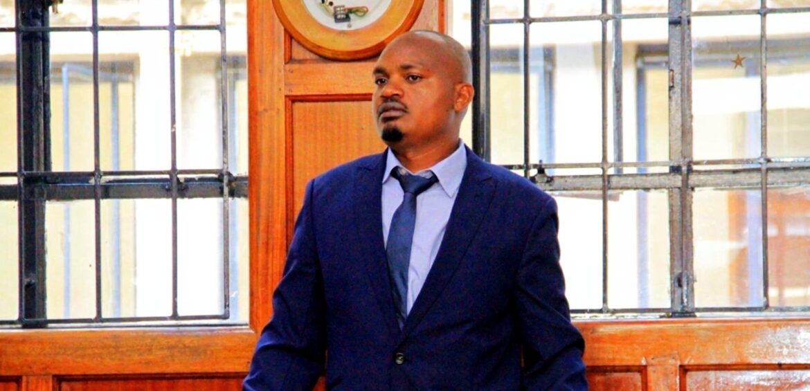 Isaiah Murangiri, the police officer and person of interest in the killing of Rex Masai in June 2024, attending a court session. Photo: The Star