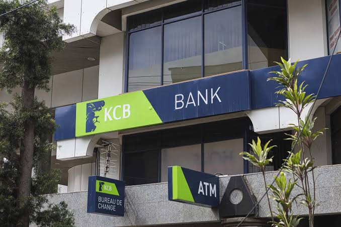 An image showing KCB logo banner in front of a building. PHOTO/ NTV Kenya Source: X