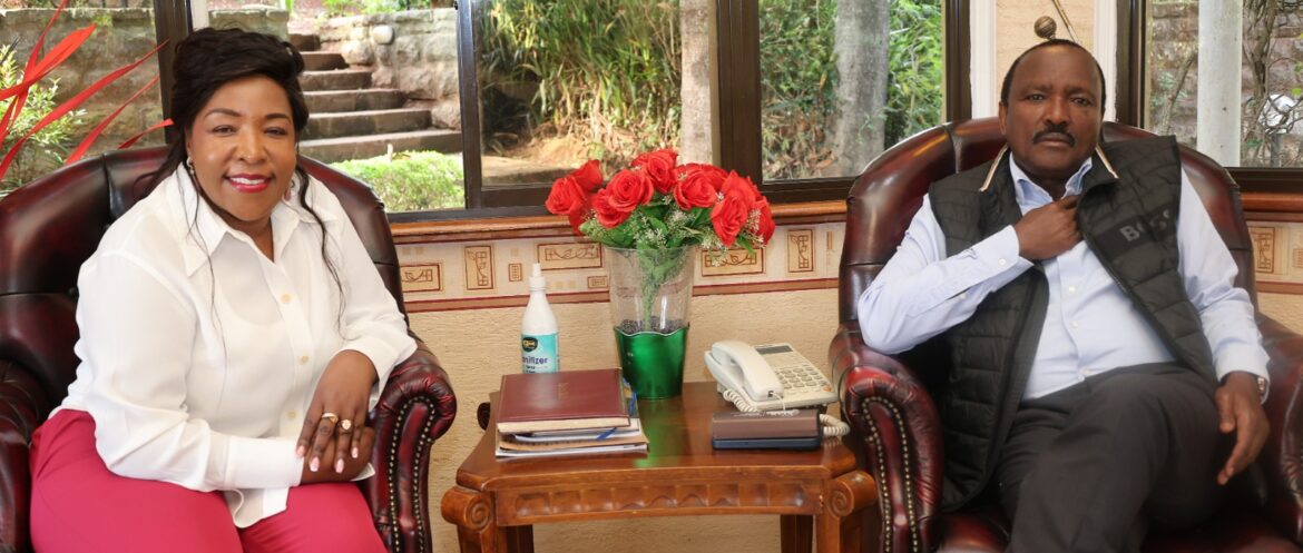 Wiper boss Kalonzo Musyoka and Agnes Kagure of Kenya Proregessive Party Leader Agnes Kagure. Photo: Agnes Kagure Source: Facebook