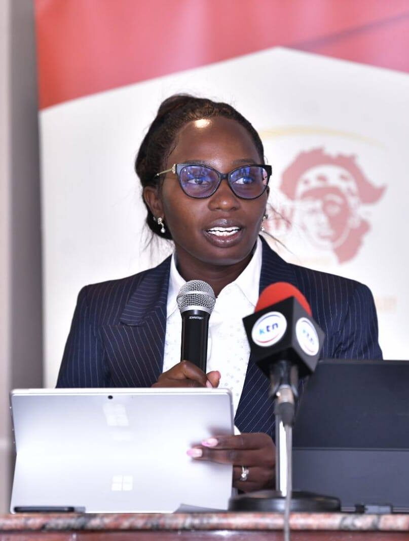 LSK President Faith Odhiambo delivers a keynote speech during a past function in Nairobi. Photo: Faith Odhiambo Source: Facebook