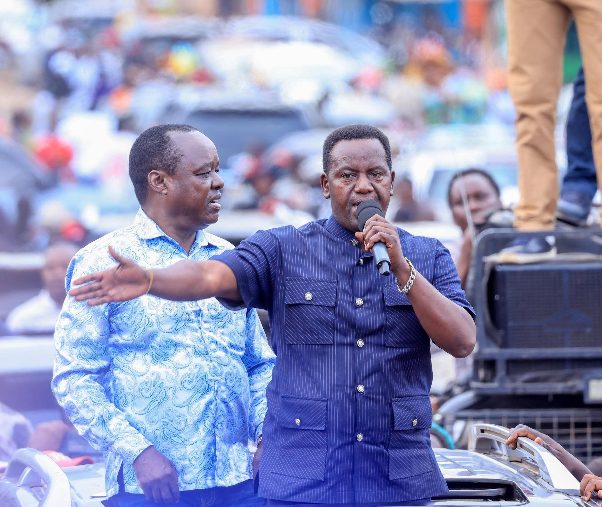 Newton Karish campaigns with Lenny Kivuti in Mbeere North. Photo: Courtesy 