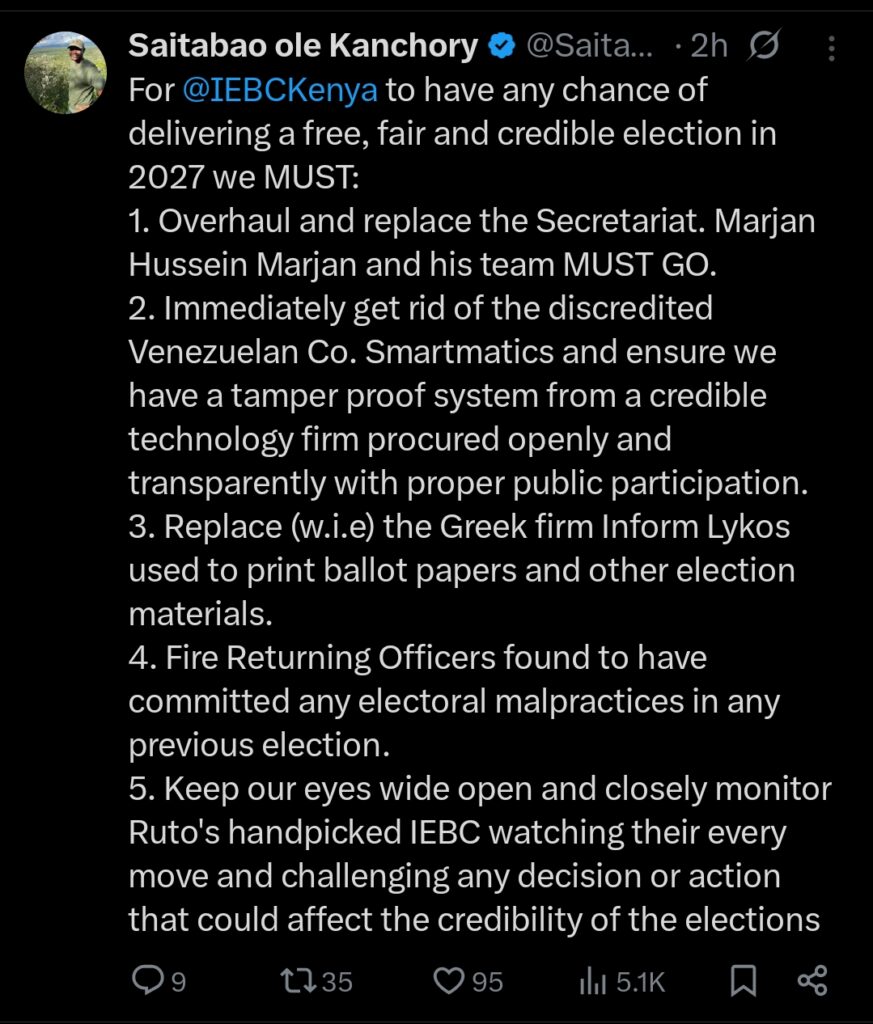 Saitabao educates IEBC.