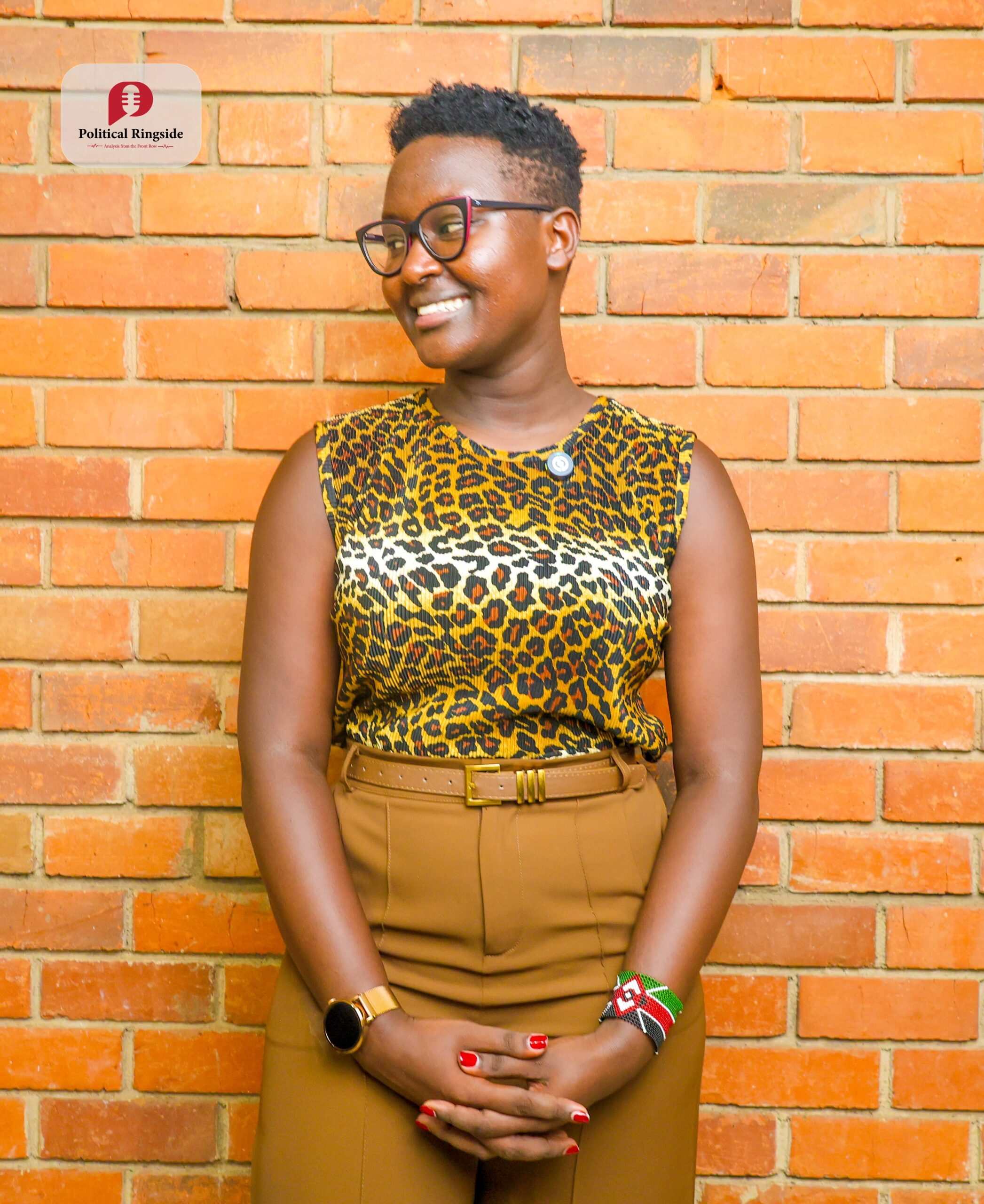 TV host and media personality Fridah Mong'are during a Political Ringside show. Photo: Political Ringside Source: Political Ringside studios