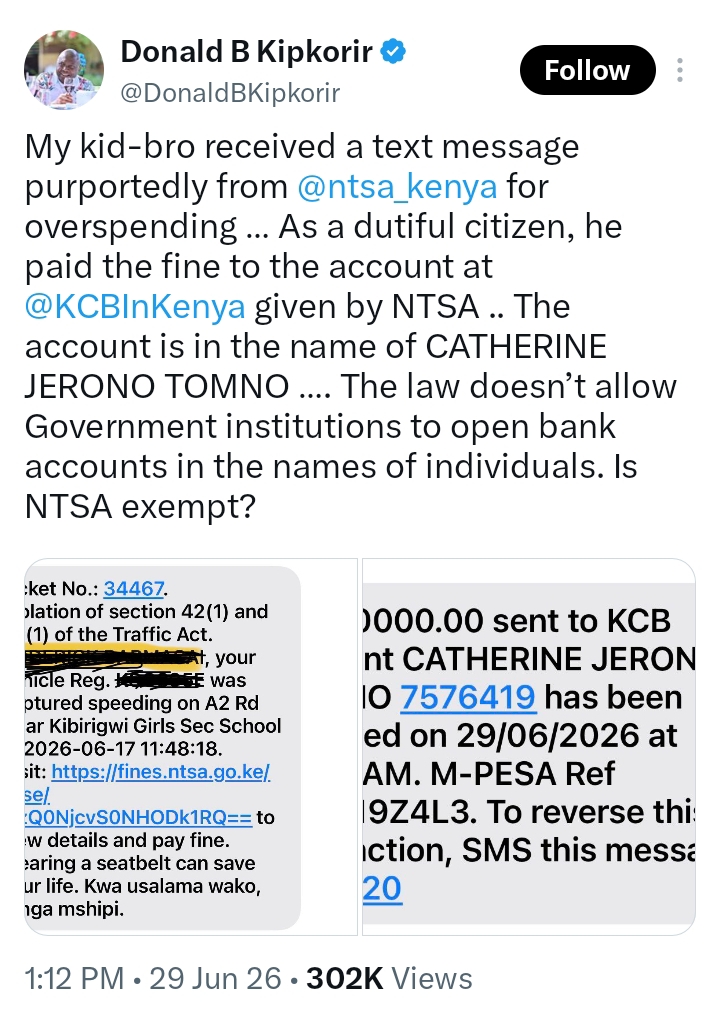 Lawyer Donald Kipkorir about KCB Group colluding with NTSA. 