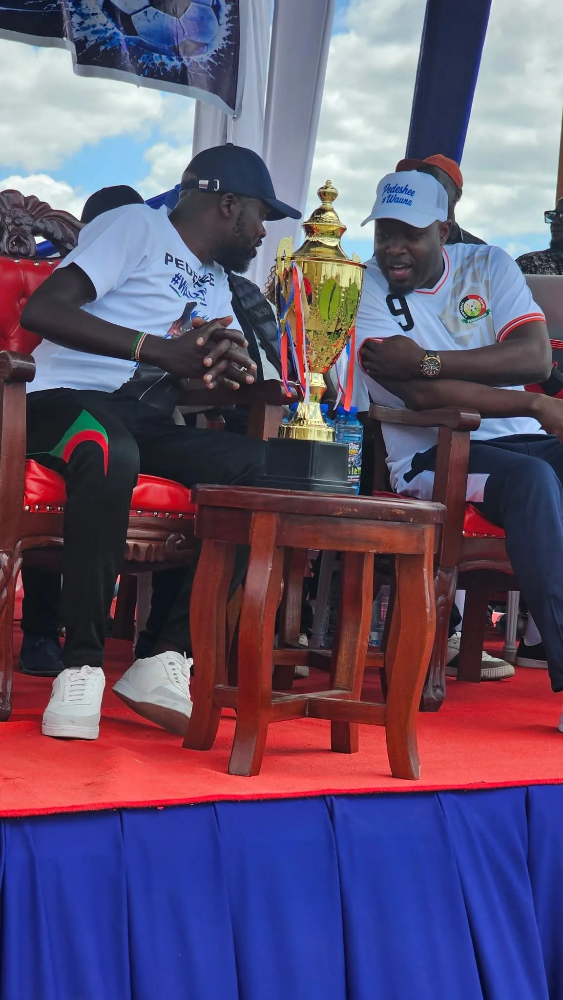 Makadara MP aspirant Geoffrey Wauna during football tournament finals on Sunday, August 30, 2026. Photo/Kenya Digest
