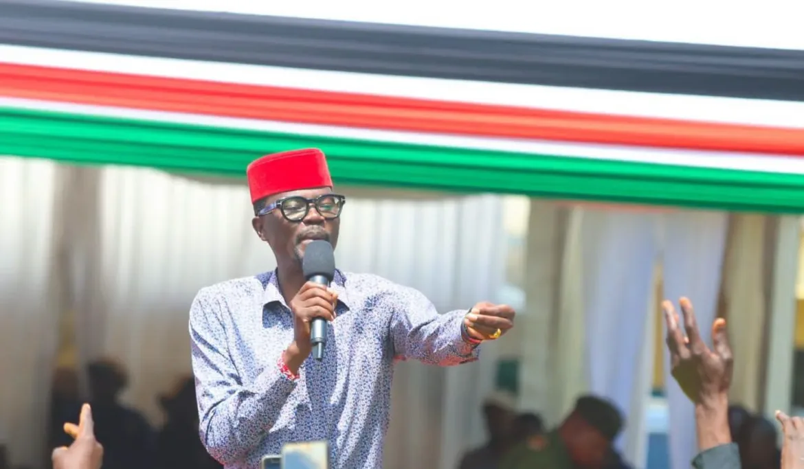 Kimilili MP Didmus Barasa speaks during a past event. Photo/https://web.facebook.com/didmusbarasamutua