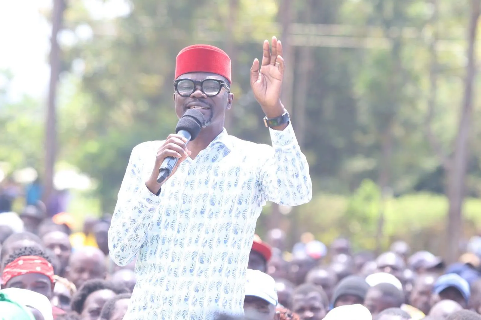 Kimilili MP Didmus Barasa speaks during a past event. Photo/https://web.facebook.com/didmusbarasamutua