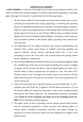 A page showing details of an ongoing legal suit on Betika. Photo/Screengrab by Kenya Digest