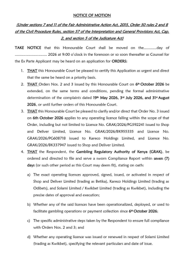 A page showing details of an ongoing legal suit on Betika. Photo/Screengrab by Kenya Digest