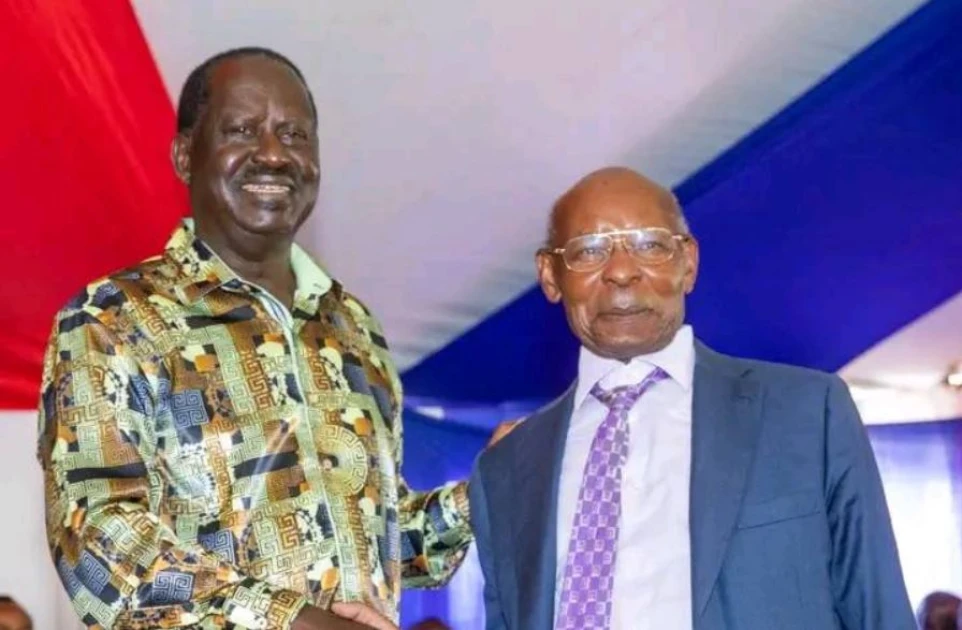Royal Media Services owner SK Macharia with Raila Odinga